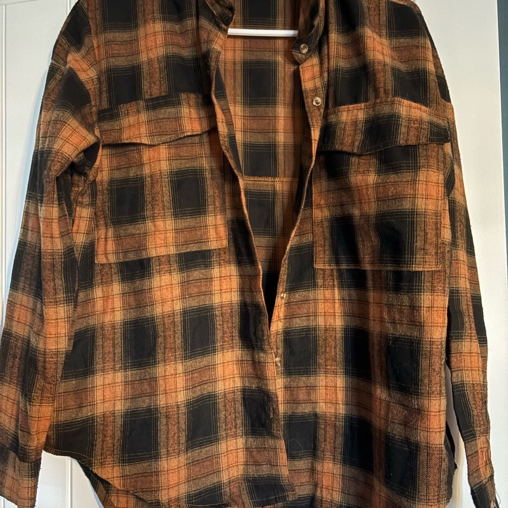 Plaid Button-Up Shirt